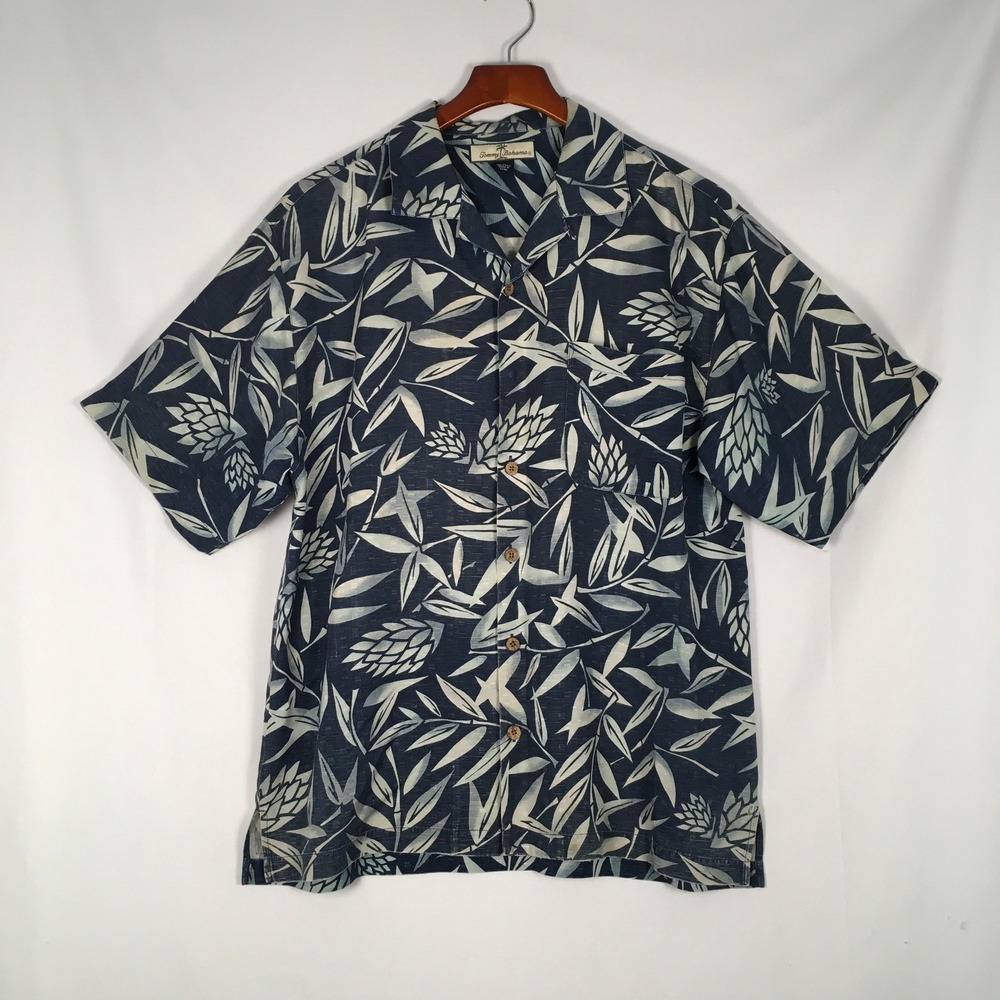 Tommy Bahama Silk Men's Hawaiian‎ Camp Shirt Size M Tropical Cruise Summer Palm